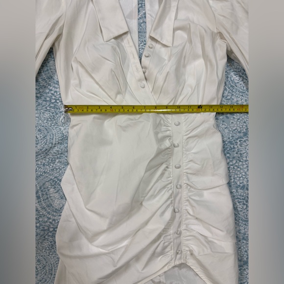 ASOS White Button-Down Ruched Dress - Picture 7 of 14
